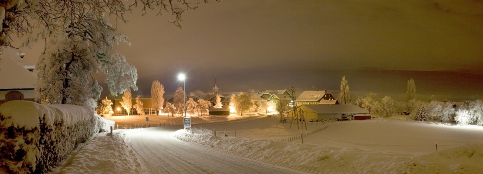 Countryside winter night