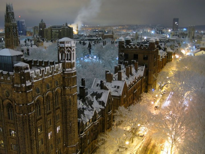 Snowy Night, Yale University, New Haven