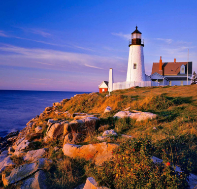 Pemaquid Point Lighthouse in Bristol, Maine, USA