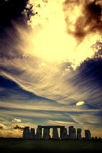 Amazing sky over Stonehenge, England