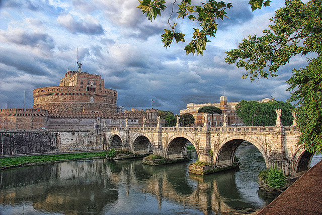 Rome, Italy. Sant’Angelo Castle with the Ponte Sant’Angelo