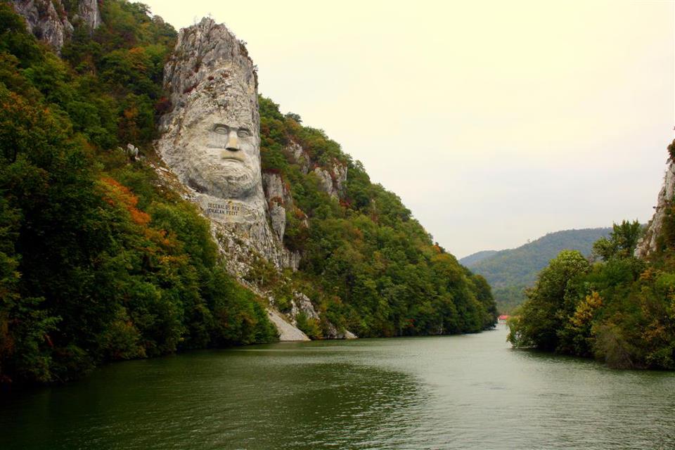 Statue of Decebal on the Danube River, Romania