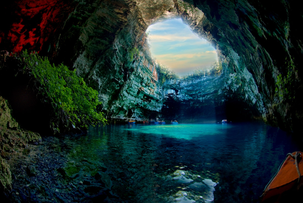 Melissani Cave in Kefallonia, Greece