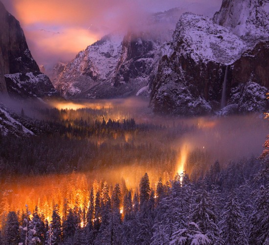 Yosemite Valley at dusk