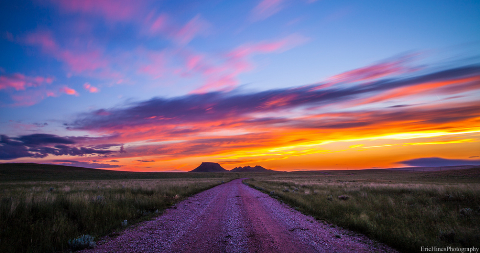 Sunset over the plains, Wyoming