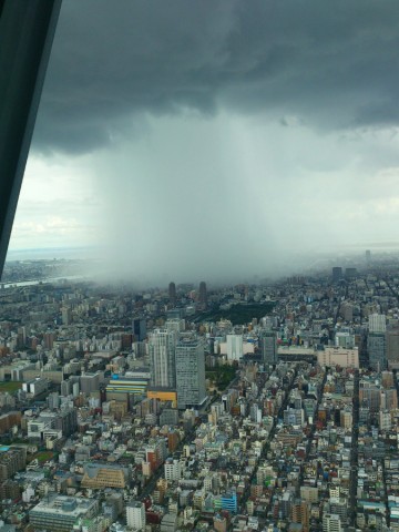 Raining over Tokyo, Japan