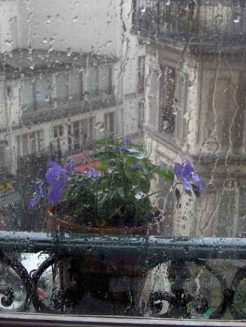 Rainy day in Paris, France