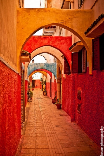 Colorful passageway in the Old Medina, Rabat, Morocco
