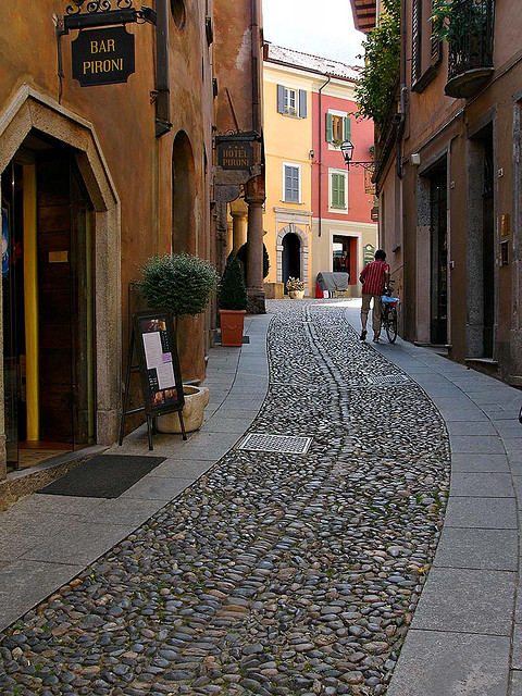 Old street in Cannobio, Italy