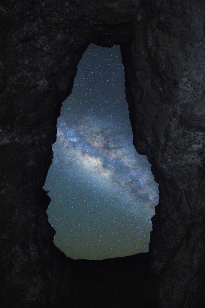 The Milky Way from Holua Cave, Haleakala National Park, Maui, Hawaii