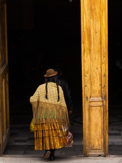 Old woman going to church, Arequipa, Peru