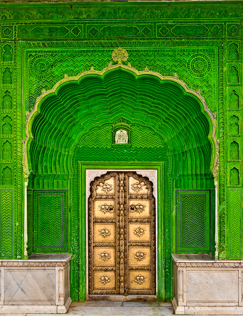 Door of Ganesh in Jaipur City Palace, India