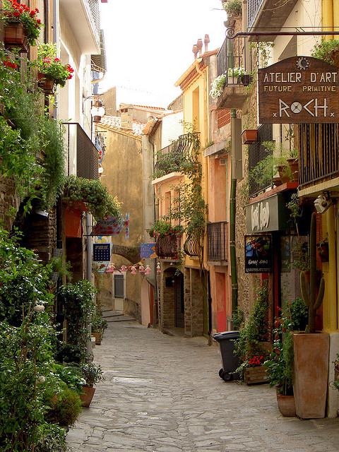 Les rues de Collioure, Pyrénées-Orientales, France