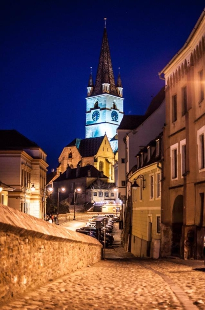 Sibiu by night, Romania