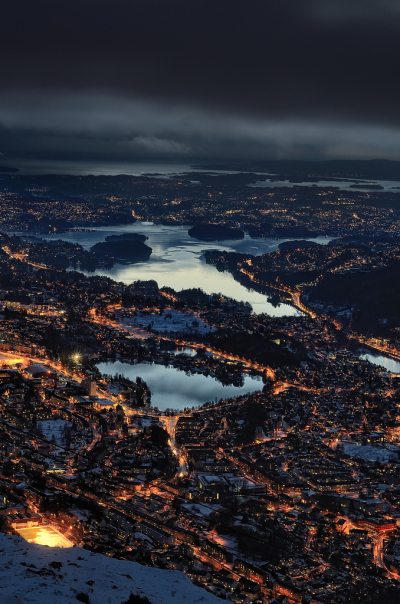 Night over Bergen, Norway