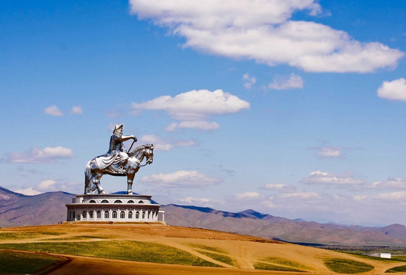 Enormous statue of Genghis Khan in Mongolia