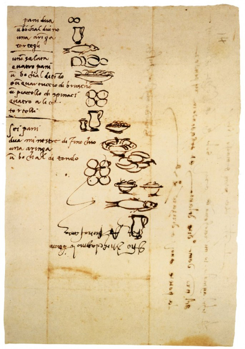 Michelangelo illustrated his grocery lists so that his illiterate servants would know what to buy him.