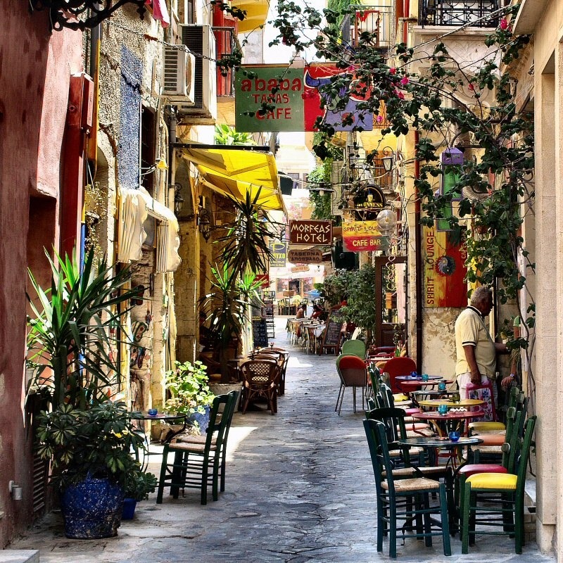 Chania Street, Isle of Crete, Greece