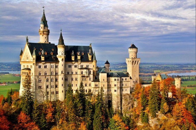 Castle Neuschwanstein in Bavaria, Germany in autumn photo on Sunsurfer