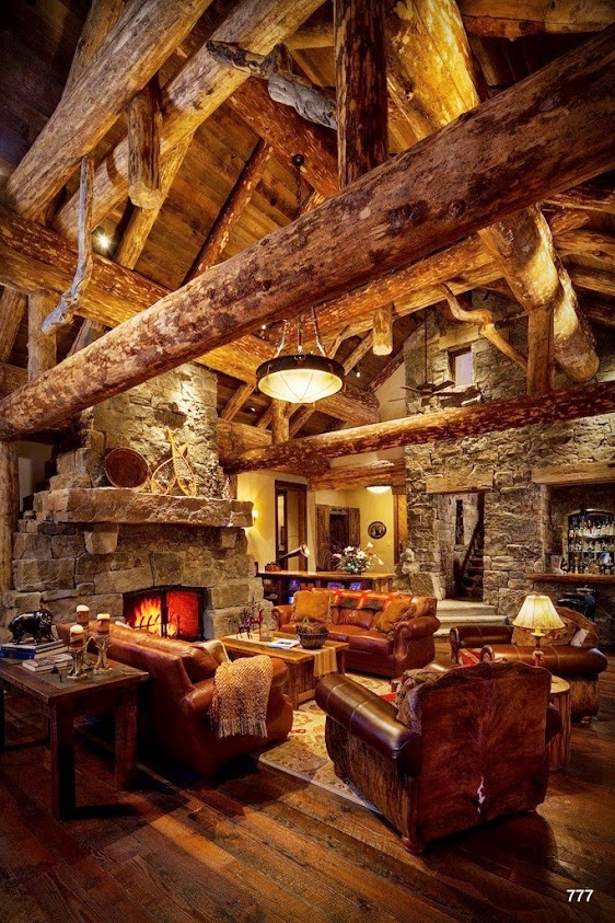 Amazing log cabin interior photo on Sunsurfer