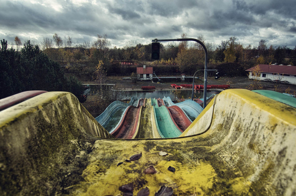 An abandoned waterpark